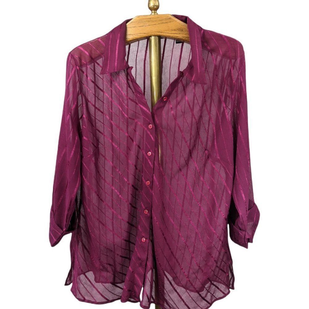 Club "Z" Collection Purple Sheer Blouse